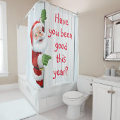 Gepersonaliseerde Kerstman in de sneeuw Douchegordijn (In situ)