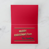 Gepersonaliseerde kerstman is hier Retro Kerst Kaa Feestdagen Kaart (Binnen)