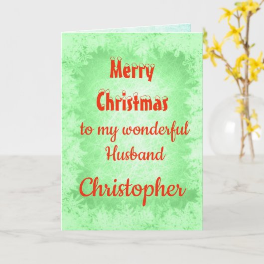 Gepersonaliseerde kerstman kaart (Gele Bloem)