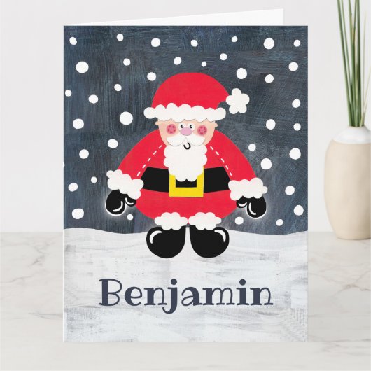 Gepersonaliseerde Kerstman Kaart (Voorkant)