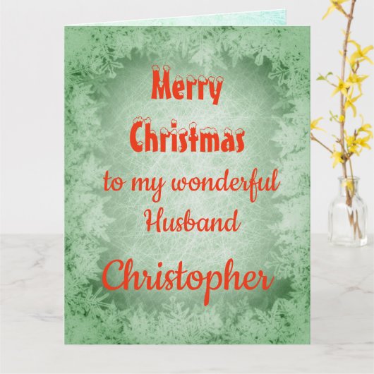 Gepersonaliseerde kerstman kaart (Gele Bloem)