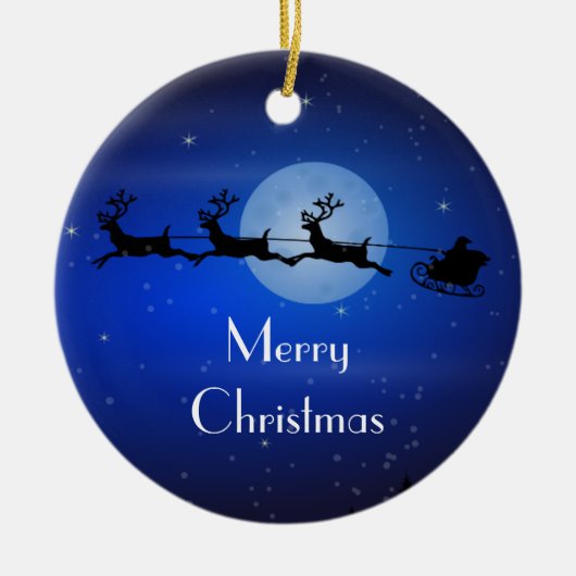 Gepersonaliseerde kerstman keramisch ornament (Voorkant)