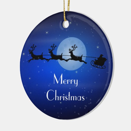 Gepersonaliseerde kerstman keramisch ornament (Links)