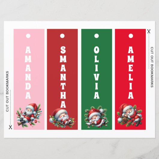 Gepersonaliseerde Kerstman Kinder Bladwijzer (Achterkant)