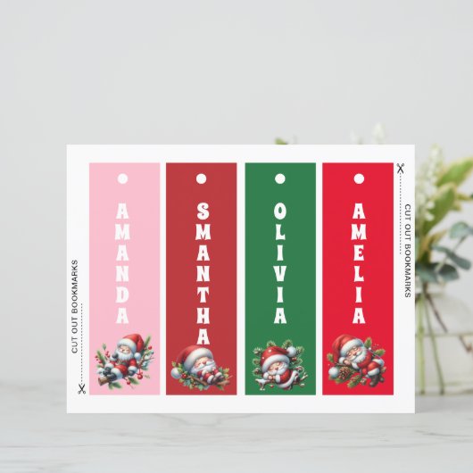 Gepersonaliseerde Kerstman Kinder Bladwijzer (Staand voorkant)