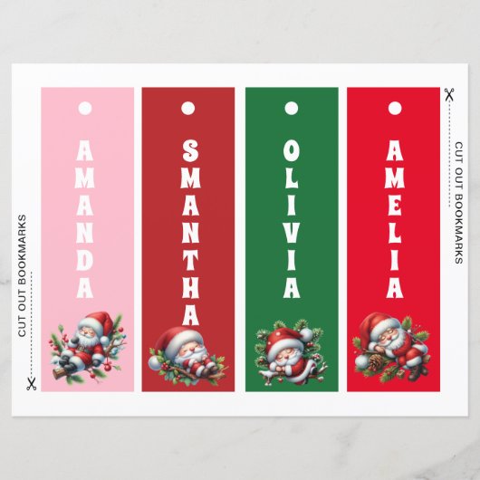 Gepersonaliseerde Kerstman Kinder Bladwijzer (Voorkant)