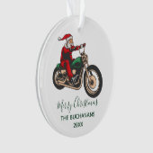 Gepersonaliseerde kerstman met fietser ornament (voorkant)
