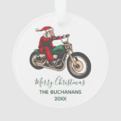 Gepersonaliseerde kerstman met fietser ornament (achterkant)