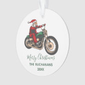 Gepersonaliseerde kerstman met fietser ornament (voorkant)