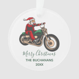 Gepersonaliseerde kerstman met fietser ornament