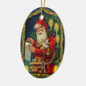 Gepersonaliseerde Kerstman met Jester Kerst Orname Keramisch Ornament (Links)