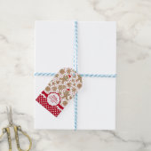 Gepersonaliseerde kerstman met ontbijtkoek cadeaulabel (Met Touw)