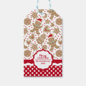 Gepersonaliseerde kerstman met ontbijtkoek cadeaulabel (Voorkant)