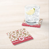 Gepersonaliseerde kerstman met ontbijtkoek kartonnen onderzetters (Insitu)