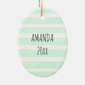 Gepersonaliseerde kerstman met ontbijtkoek keramisch ornament (Achterkant)