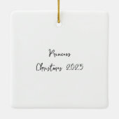 Gepersonaliseerde Kerstman met Pommerse Kerstmis Keramisch Ornament (Achterkant)