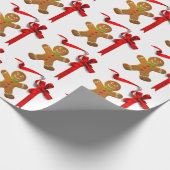 Gepersonaliseerde kerstman met roodbruin brood cadeaupapier (Hoek)