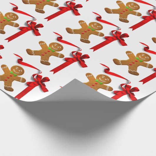 Gepersonaliseerde kerstman met roodbruin brood cadeaupapier (Hoek)