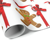 Gepersonaliseerde kerstman met roodbruin brood cadeaupapier (Rol Hoek)