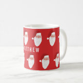 Gepersonaliseerde Kerstman Mok Gift - Rood (Voorkant rechts)