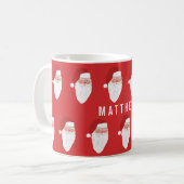 Gepersonaliseerde Kerstman Mok Gift - Rood (Voorkant links)