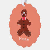 Gepersonaliseerde kerstman ornament kaart (Links)