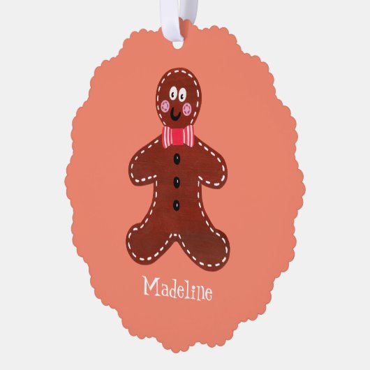 Gepersonaliseerde kerstman ornament kaart (Links)