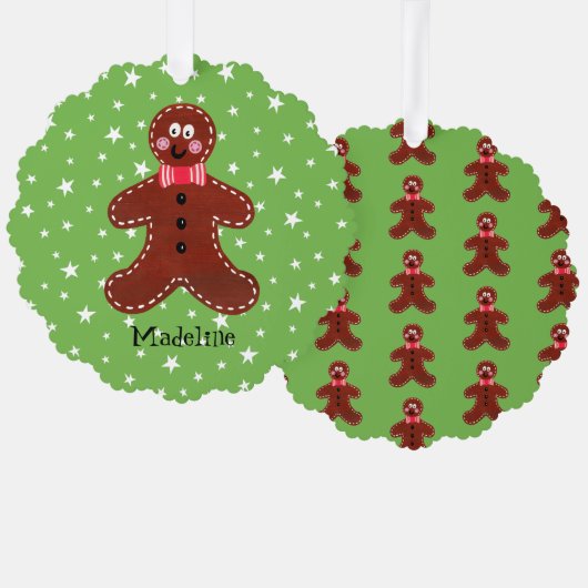 Gepersonaliseerde kerstman ornament kaart (Voorkant / Achterkant)