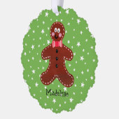 Gepersonaliseerde kerstman ornament kaart (Links)