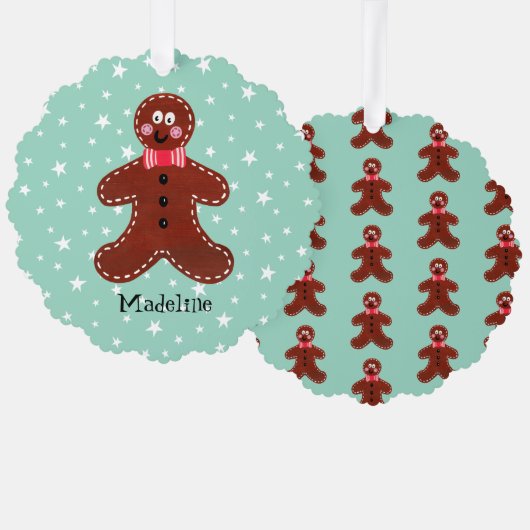 Gepersonaliseerde kerstman ornament kaart (Voorkant / Achterkant)