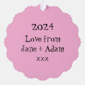 Gepersonaliseerde kerstman ornament kaart (Achterkant)