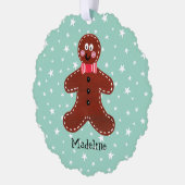 Gepersonaliseerde kerstman ornament kaart (Links)