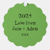 Gepersonaliseerde kerstman ornament kaart (Achterkant)
