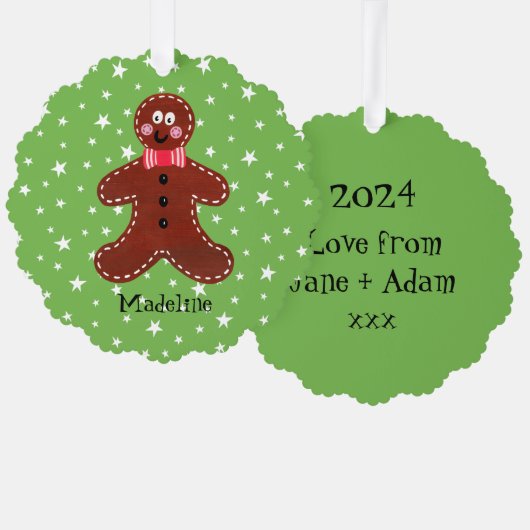 Gepersonaliseerde kerstman ornament kaart (Voorkant / Achterkant)
