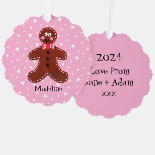 Gepersonaliseerde kerstman ornament kaart (Voorkant / Achterkant)