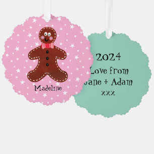 Gepersonaliseerde kerstman ornament kaart