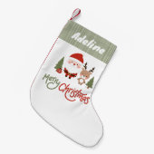 Gepersonaliseerde Kerstman & Rendier Kleine Kerstsok (Voorkant (Hangend))