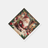 Gepersonaliseerde Kerstman Retro Kerstmis Servet (Hoek)