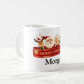 GEPERSONALISEERDE KERSTMAN, SNEEUWMAN, ELF DIE KER KOFFIEMOK (Voorkant links)