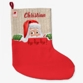 Gepersonaliseerde Kerstman Stocking met Custom Grote Kerstsok (Voorkant)