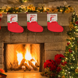 Gepersonaliseerde Kerstman Stocking met Custom Grote Kerstsok
