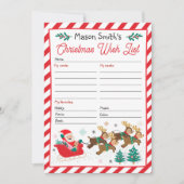Gepersonaliseerde kerstman verlanglijstje kaart (Voorkant)