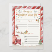 Gepersonaliseerde kerstman verlanglijstje kaart (Voorkant)