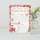 Gepersonaliseerde kerstman verlanglijstje kaart (Staand voorkant)