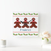 Gepersonaliseerde kerstman vierkante klok (Huis)