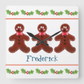 Gepersonaliseerde kerstman vierkante klok (Voorkant)