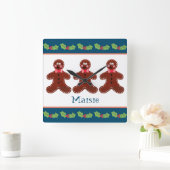 Gepersonaliseerde kerstman vierkante klok (Huis)