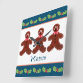 Gepersonaliseerde kerstman vierkante klok (Hoek)