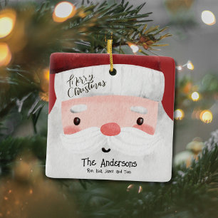 Gepersonaliseerde Kerstman Vrolijke Kerstfoto Keramisch Ornament