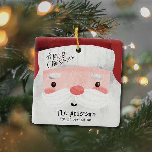 Gepersonaliseerde Kerstman Vrolijke Kerstfoto Keramisch Ornament